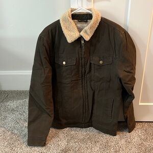Weatherproof Dark Brown Jacket with Sherpa Collar